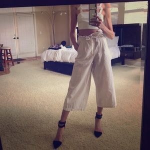 White high waisted culottes